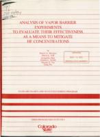 Analysis of vapor barrier experiments to evaluate their effectiveness as a means to mitigate HF concentrations : final report (April 1988-June 1988)