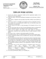 Tips on wise giving