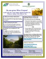 Do you grow grapes? : Learn how the Food Safety Modernization Act product safety rule affects you