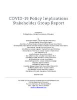 COVID-19 Policy Implications Stakeholder Group report