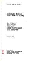 Colorado tunnel ventilation study