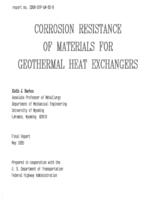 Corrosion resistance of materials for geothermal heat exchangers