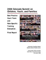 2008 Colorado summit on children, youth, and families : best practice court team and role-specific training evaluation final report