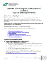 Medicaid buy-in program for children with disabilities eligibility and enrollment FAQ