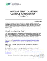 Minimum essential health coverage for dependent children