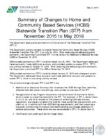 Summary of changes to home and community based services (HCBS) statewide transition plan (STP) from November 2015 to May 2016