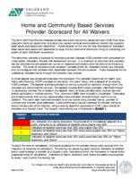Home and community based services provider scorecard