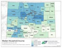 American community survey maps, 2016. Median household income