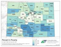 American community survey maps, 2016. Percent in poverty