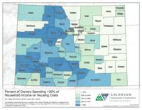 American community survey maps, 2016. Percent of owners spending >30% of household income on housing costs