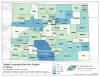 American community survey maps, 2016. Speak language other than English at home