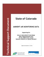 State of Colorado ambient air monitoring data supporting Denver Metro/North Front Range state implementation plan for the 2008 8-hour ozone National Ambient Air Quality Standard