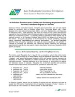 Air pollutant emission notice (APEN) and permitting requirements for internal combustion engines in Colorado