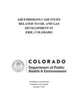 Air emissions case study related to oil and gas development in Erie, Colorado