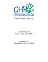 Children's Basic Health Plan annual report. 2003