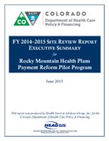 Site review report for Rocky Mountain Health Plans. 2015