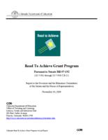 Annual report to the Colorado Department of Public Health and Environment. 2009