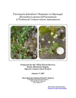 Parnassia kotzebuei Chamisso ex Sprengel (Kotzebue's grass-of-Parnassus) : a technical conservation assessment