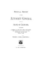 Biennial report of the Attorney General of the State of Colorado for the years 1885/86