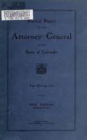 Biennial report of the Attorney General of the State of Colorado for the years 1915/16