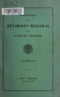 Biennial report of the Attorney General of the State of Colorado for the years 1941/42