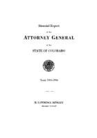 Biennial report of the Attorney General of the State of Colorado for the years 1945/46