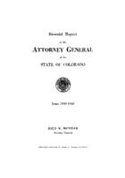 Biennial report of the Attorney General of the State of Colorado for the years 1949/50