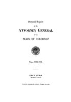 Biennial report of the Attorney General of the State of Colorado for the years 1951/52