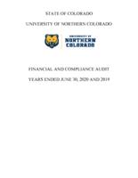 University of Northern Colorado financial and compliance audit years ended June 30, 2020 and 2019