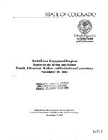 Dental loan repayment program annual report. 2004