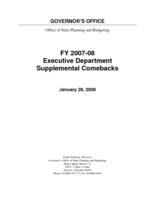 Executive department supplemental comebacks. FY2007/08