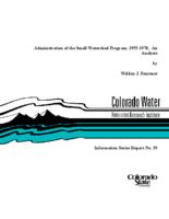 Administration of the small watershed program, 1955-1978 : an analysis