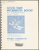 Flood-plain information report, Big Thompson River, Loveland, Colorado