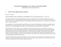 Colorado Department of Labor & Employment strategic plan. 2012/13