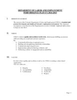 Colorado Department of Labor & Employment strategic plan. 2014/15