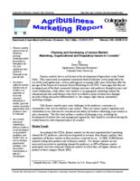 Planning and developing a farmers market : marketing, organizational and regulatory issues to consider