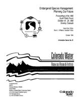 Endangered species management : planning our future : proceedings of the 6th annual South Platte River Basin Forum, October 25-26, 1995, Ramkota Inn, Greeley, Colorado