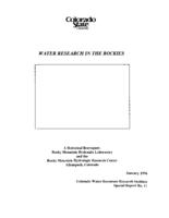 Water research in the Rockies : a historical retrospect : Rocky Mountain Hydraulic Laboratory and the Rocky Mountain Hydrologic Research Center, Allenspark, Colorado