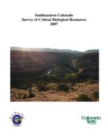 Southeastern Colorado survey of critical biological resources