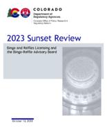 2023 sunset review, bingo and raffles licensing and the Bingo-Raffle Advisory Board