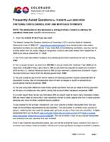 Frequently asked questions for tenants and landlords evictions, foreclosures, rent and mortgage payments