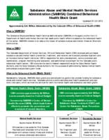 Substance Abuse and Mental Health Services Administration (SAMHSA) combined behavioral health block grant