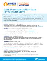Steps to finding quality care in your community