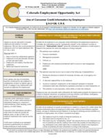 Use of consumer credit information by employers ʹ 8-2-126, C.R.S