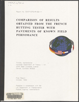 Comparison of results obtained from the French rutting tester with pavements of known field performance