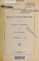 Biennial report of the Board of Capitol Managers to the General Assembly of the State of Colorado. 1899/90