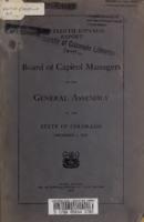 Biennial report of the Board of Capitol Managers to the General Assembly of the State of Colorado. 1909/10