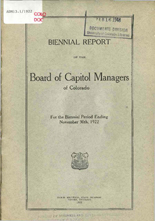 Biennial report of the Board of Capitol Managers to the General Assembly of the State of Colorado. 1921/22