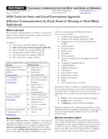 ADA guide for state and local government agencies effective communication for deaf, hard of hearing or deaf-blind individuals