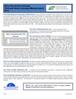 Early Intervention Colorado child and family outcomes measurements, 2016